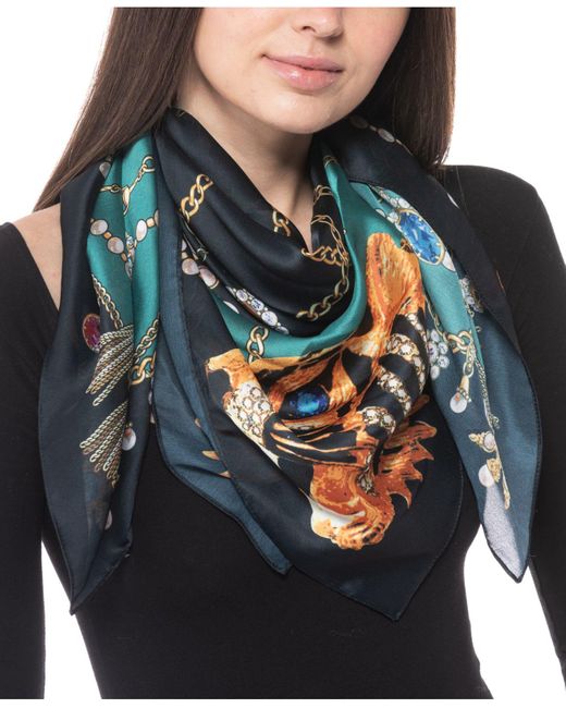 Giani Bernini Synthetic Tiger Jewel Status Square Scarf in Emerald (Green) - Lyst