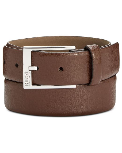 Boss Brown Hugo Gellot Leather Belt for men