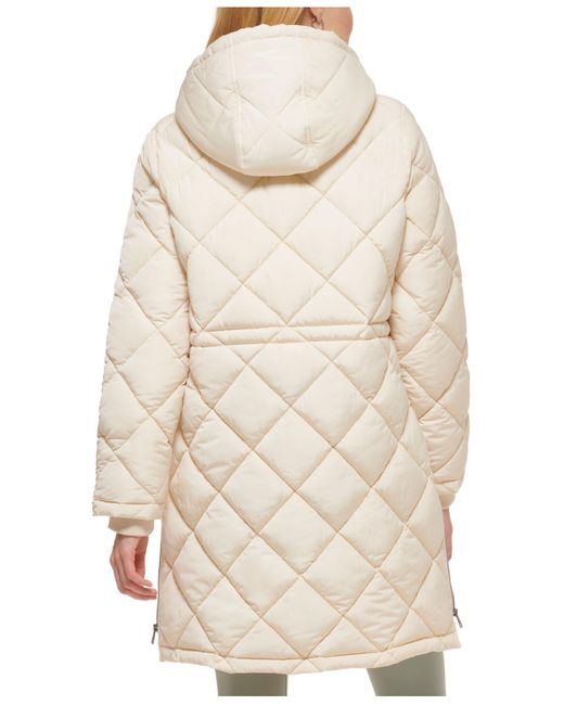 Levi's Hooded Anorak Puffer Coat in Natural | Lyst