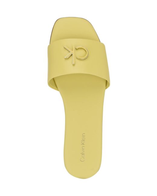 Calvin Klein Yellow Yancie Slip-on Flat Casual Sandals