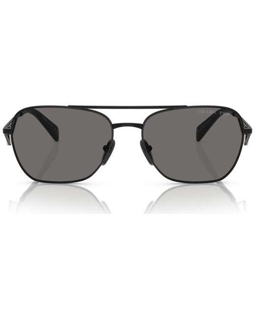 Prada Black Symbole Round Polarized Sunglasses