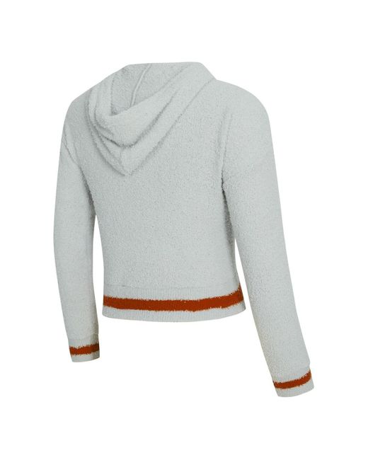 Concepts Sport White 2-piece Gray/orange Texas Longhorns Whitley Long Sleeve Hoodie Top And Shorts Set