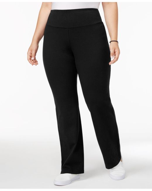 Style & Co. Plus Size Tummy-control Boot-cut Yoga Pants in Black | Lyst