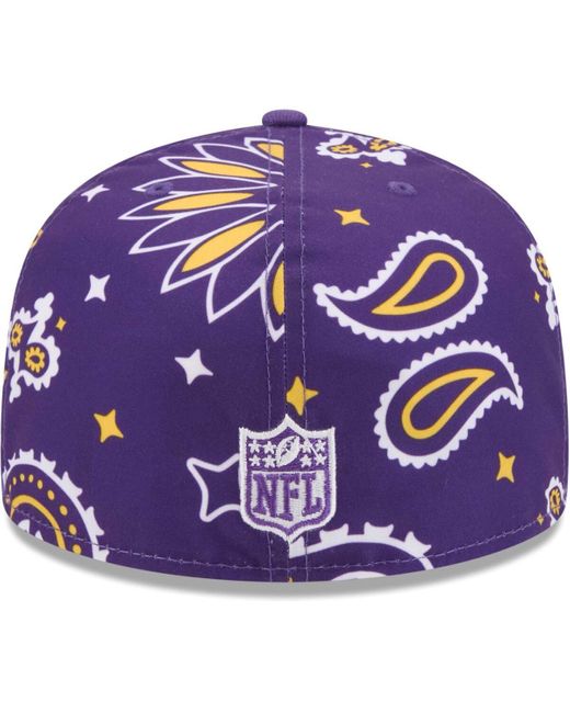 KTZ Purple Minnesota Vikings Paisley 59fifty Fitted Hat for men
