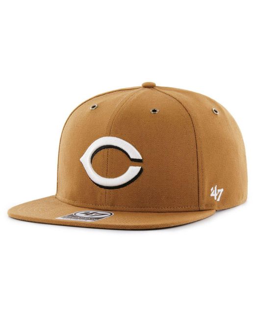 47 Brand Brown Cincinnati Reds Carhartt Captain Cap for men