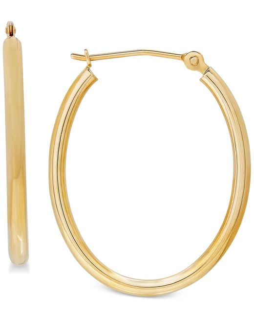 Macy's Metallic Polished Oval Tube Hoop Earrings