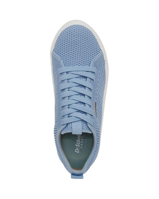 Dr. Scholls Blue Time Off Knit Lace Up Platform Sneakers
