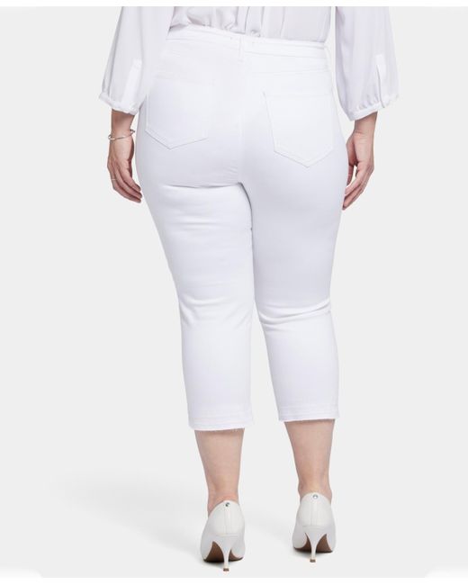 NYDJ White Plus Size Chloe Capri Jeans