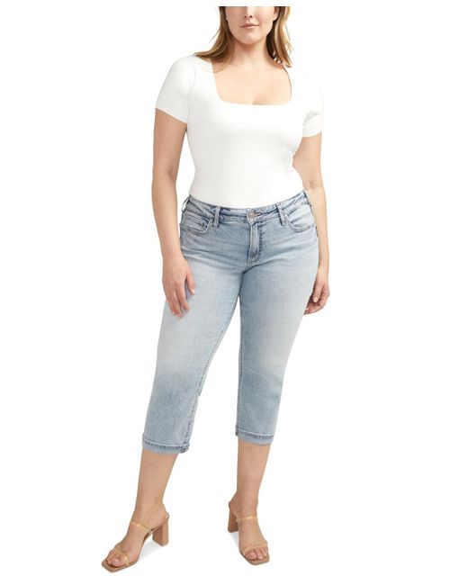 Silver Jeans Co. Blue Plus Size Britt High-rise Curvy-fit Capri Jeans