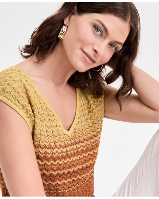 INC International Concepts Multicolor Ombre V Neck Sweater P Xs 3x Exclusively At Macys
