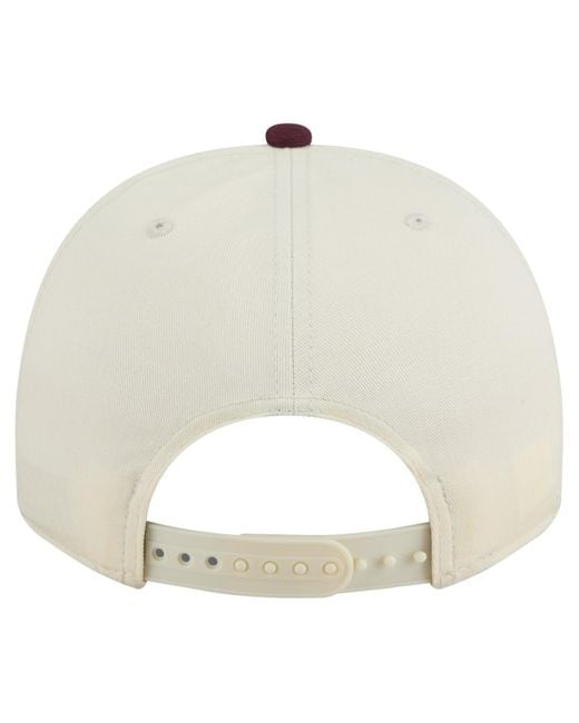 KTZ White Cream/maroon Virginia Tech Hokies Vintage Chainstitch 9fifty A-frame Snapback Hat for men