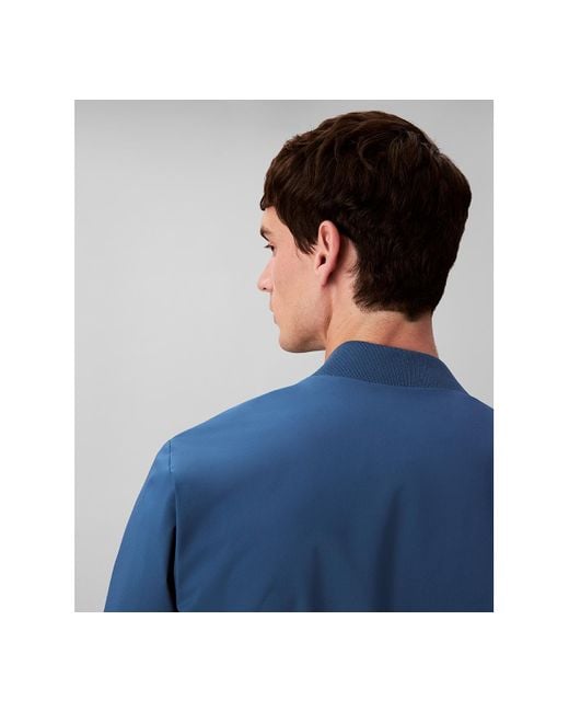 Calvin Klein Blue Logo-print Matte Bomber Jacket for men