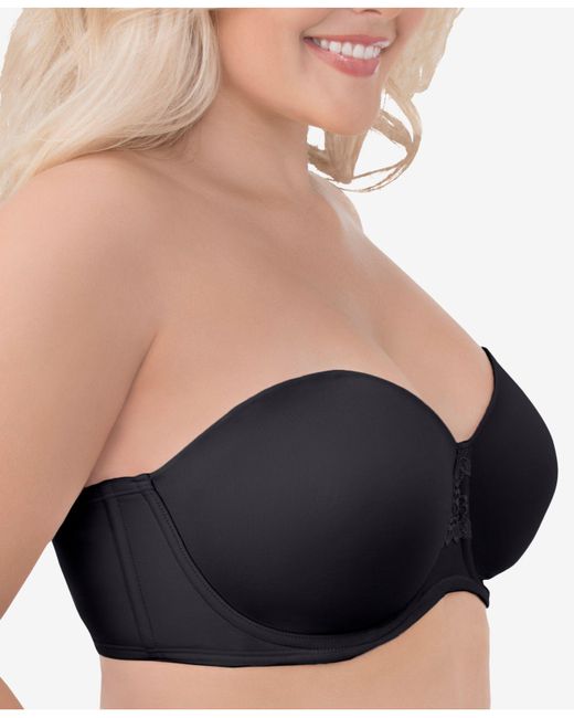 Women S Black Beauty Back Full Figure Strapless Underwire Bra 74380