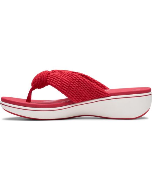 Clarks Red Cloudsteppers Breeze Rae Erin Slip-on Flat Sandals