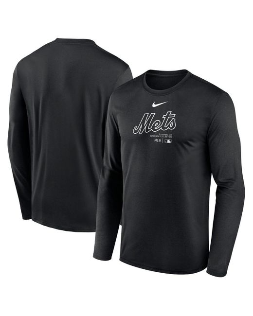 Nike Black New York Mets Authentic Collection Practice Performance Long Sleeve T-shirt for men