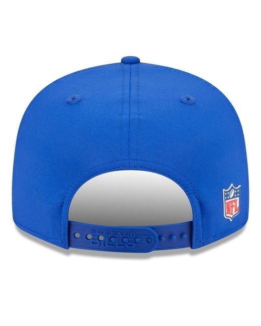 KTZ Blue Buffalo Bills 2025 Sideline Throwback Split Panel 9fifty Snapback Hat for men