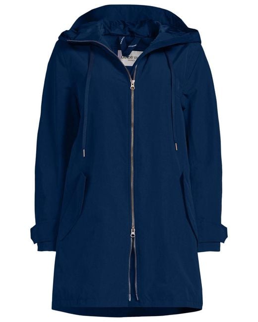 Lands' End Blue Squall A-line Rain Jacket