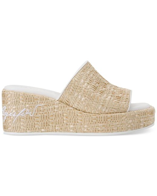 Karl Lagerfeld White Calvina Slide Wedge Sandals
