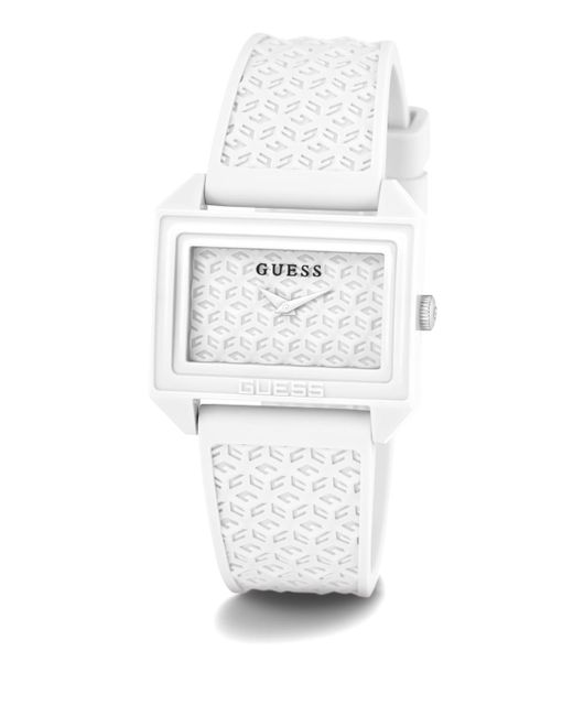 Guess White Analog Silicone Watch 32mm