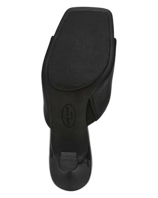 Anne Klein Black Jerilyn Square Toe Mule Dress Sandals