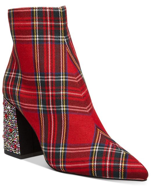 betsey johnson red rhinestone booties