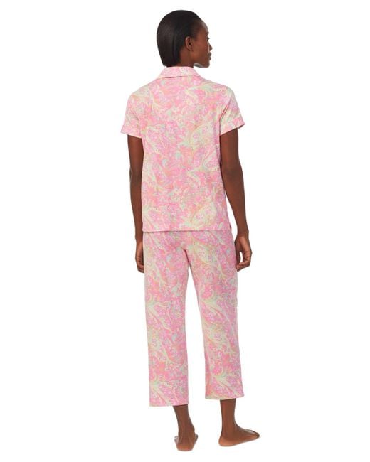 Lauren by Ralph Lauren Pink 2-pc. Printed Capri Pajamas Set