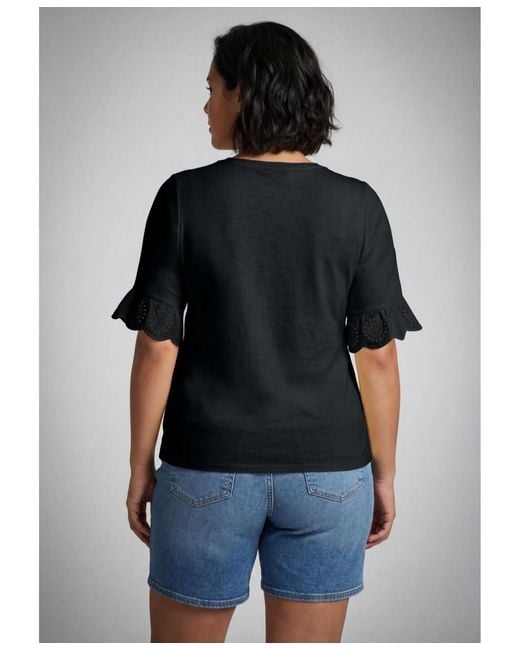 Avenue Blue Eyelet Trim Top