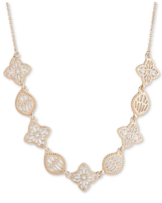 Marchesa Natural Tone Filigree Frontal Necklace