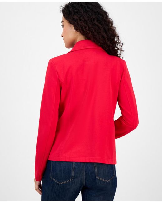 Nautica Red Open-front Captain's Jacket
