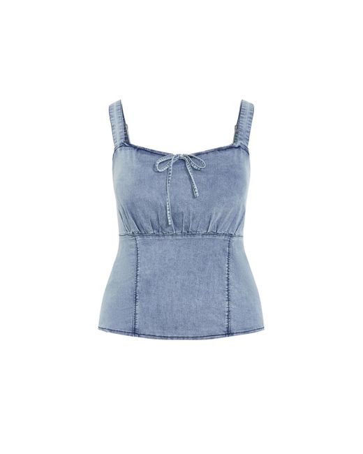 City Chic Blue Plus Size Abbie Denim Top