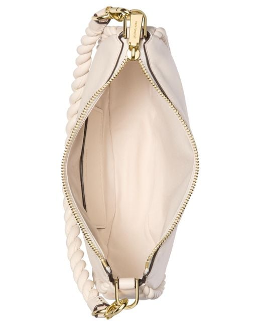 Michael Kors Natural Michael Kyla Small Leather Convertible Pouchette