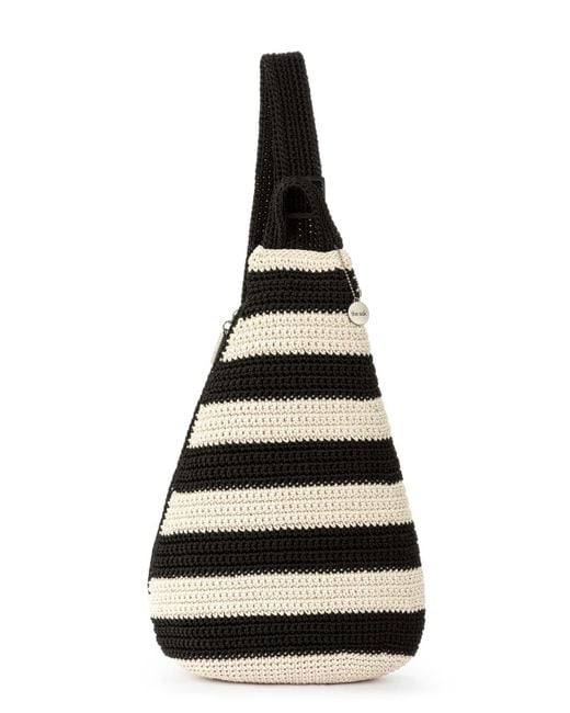The Sak White Geo Sling Crochet Small Backpack
