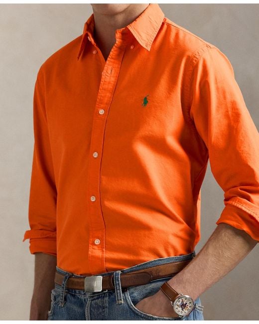 Polo Ralph Lauren Orange Garment-dyed Oxford Shirt for men