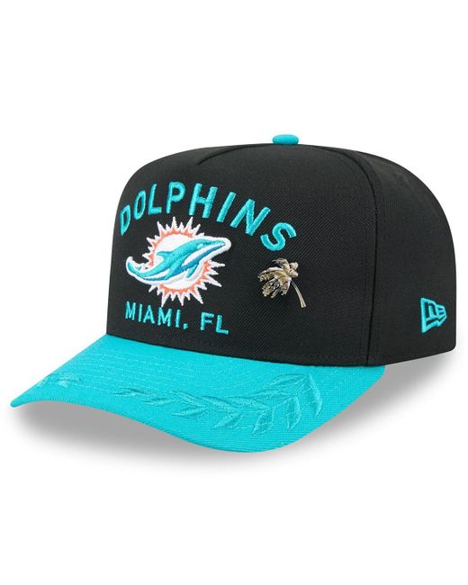 KTZ Green Black/aqua Miami Dolphins 2025 Nfl Draft On Stage A-frame 59fifty Fitted Hat for men