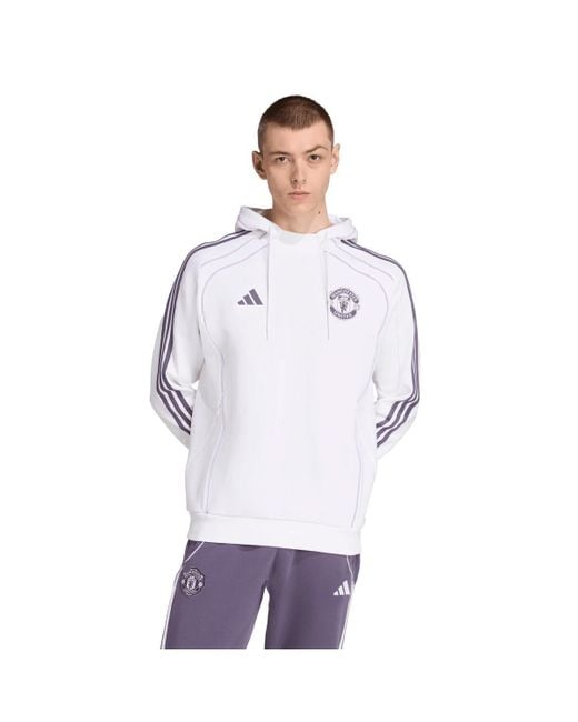 adidas Men's White Manchester United Urban Purist Raglan Pullover