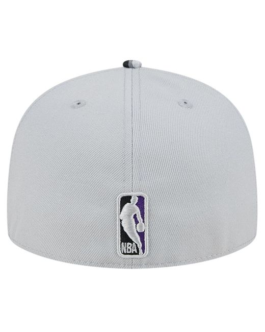 KTZ Gray Sacramento Kings Active Color Camo Visor 59fifty Fitted Hat for men