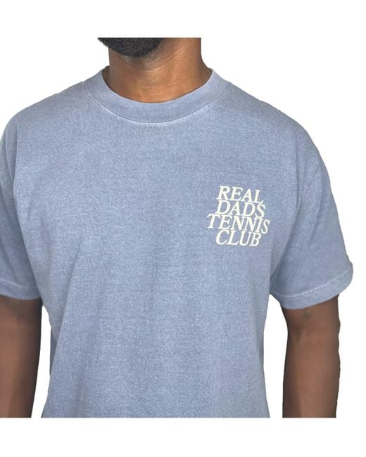 9tofive Blue Real Dads Tennis Club T-shirt for men
