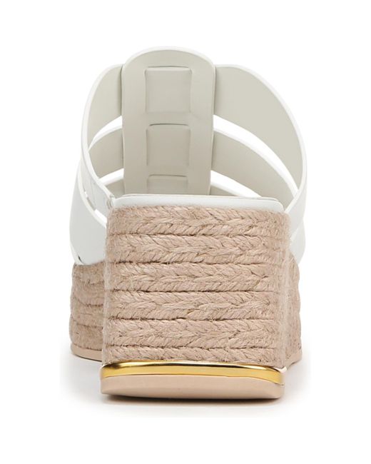 Franco Sarto White Tevin Open Square Toe Espadrille Slide Platform Sandals