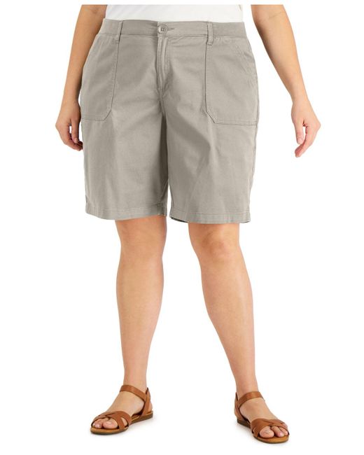 Karen Scott Plus Size Shorts, Created For Macy's in Gray | Lyst