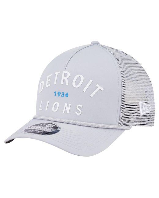 KTZ White Detroit Lions Active Minimalist M-crown A-frame 9forty Adjustable Hat for men