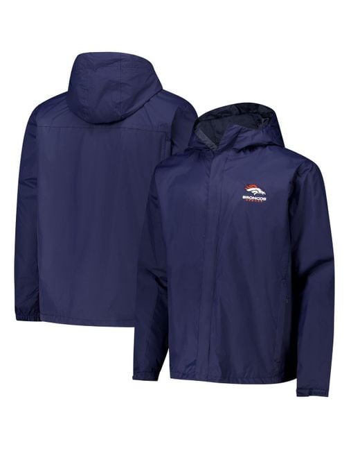 Dunbrooke Blue Denver Broncos Tropic Waterproof Packable Full-zip Hoodie Jacket for men