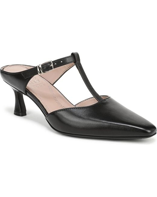 Naturalizer Women's Black Gem Mary Jane T-strap Mule Pumps