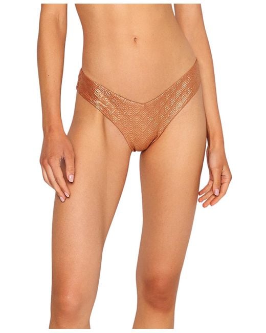 Beach Bunny Swimwear Orange Embossed Tango Brazilian Bikini Bottom