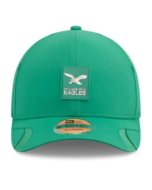 KTZ Green Philadelphia Eagles 2025 Sideline Throwback M-crown 9forty Adjustable Hat for men