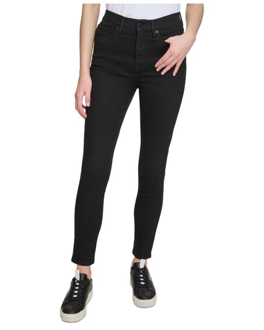DKNY Black High-rise Skinny Ankle Jeans