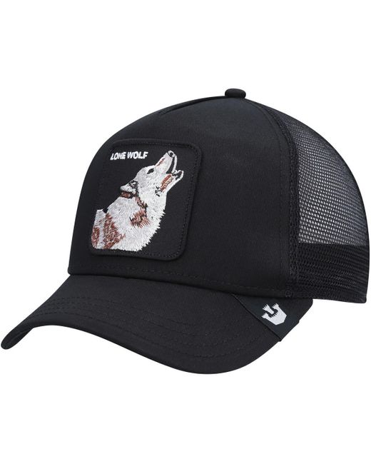 Goorin Bros Black The Lone Wolf Trucker Snapback Hat for men