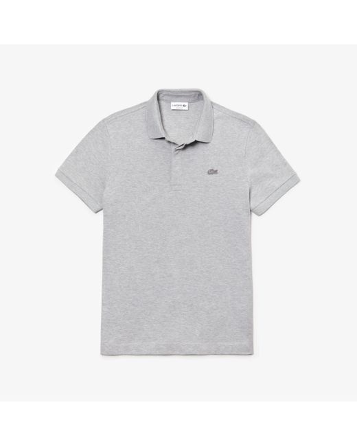 Lacoste Gray Stretch Cotton Paris Polo Shirt for men