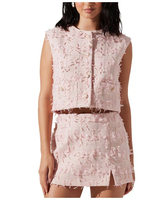 Astr Pink Francie Button-front Sleeveless Top