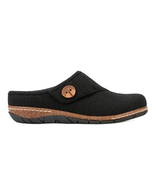 Earth Black Ezra Button Wrap Slip-on Clogs