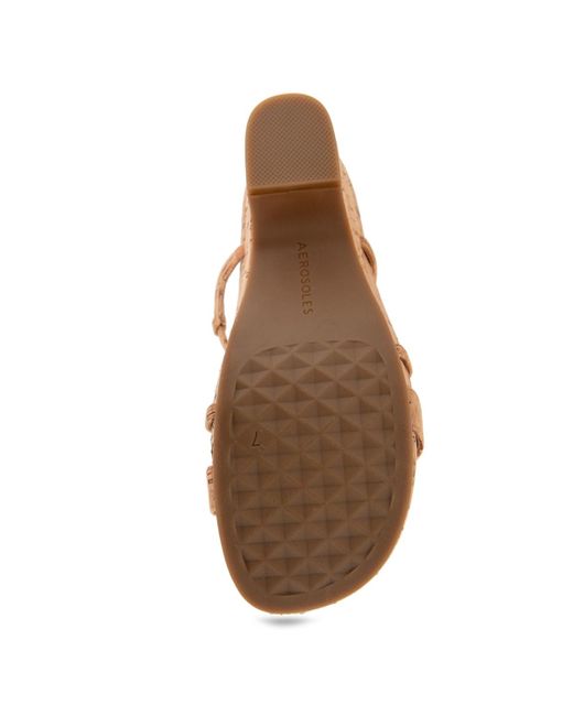 Aerosoles Metallic Miles Round Toe Wedge Sandals